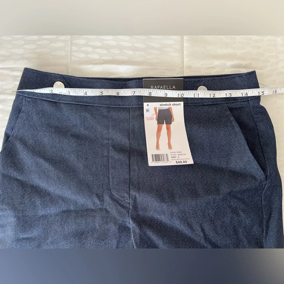 NWT Rafaella Size 4 Blue Stretch Short High Waist 7” Inseam Classic Preppy - Picture 6 of 9